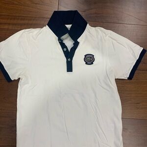 Lacoste White Polo Shirt with Dark Blue Trim